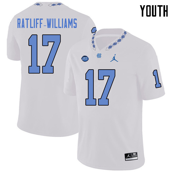 Jordan Brand Youth #17 Anthony Ratliff-Williams North Carolina Tar Heels College Football Jerseys Sa